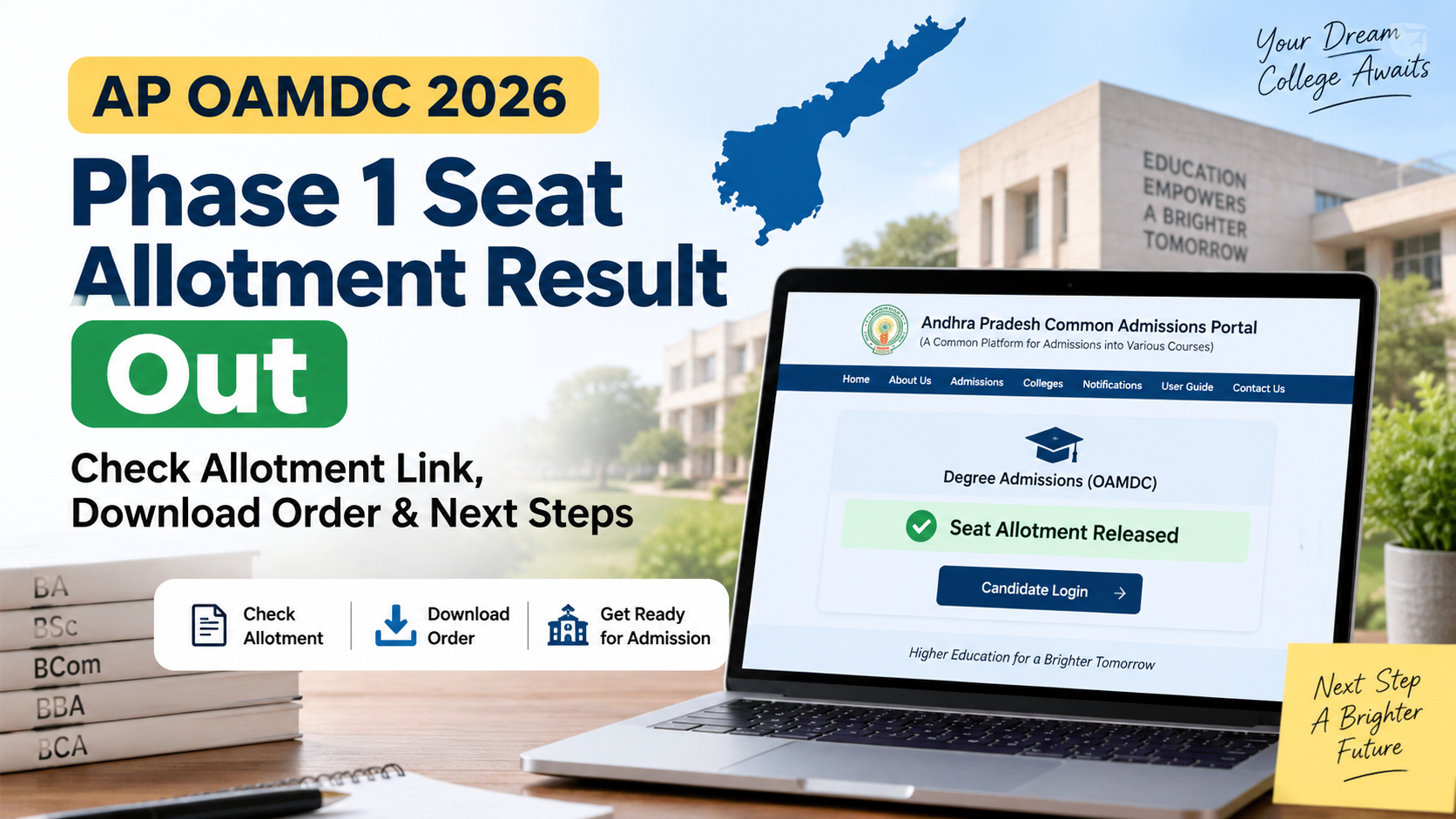 AP OAMDC Phase 1 Seat Allotment Result 2026 Out: Check Allotment Link & Download Order