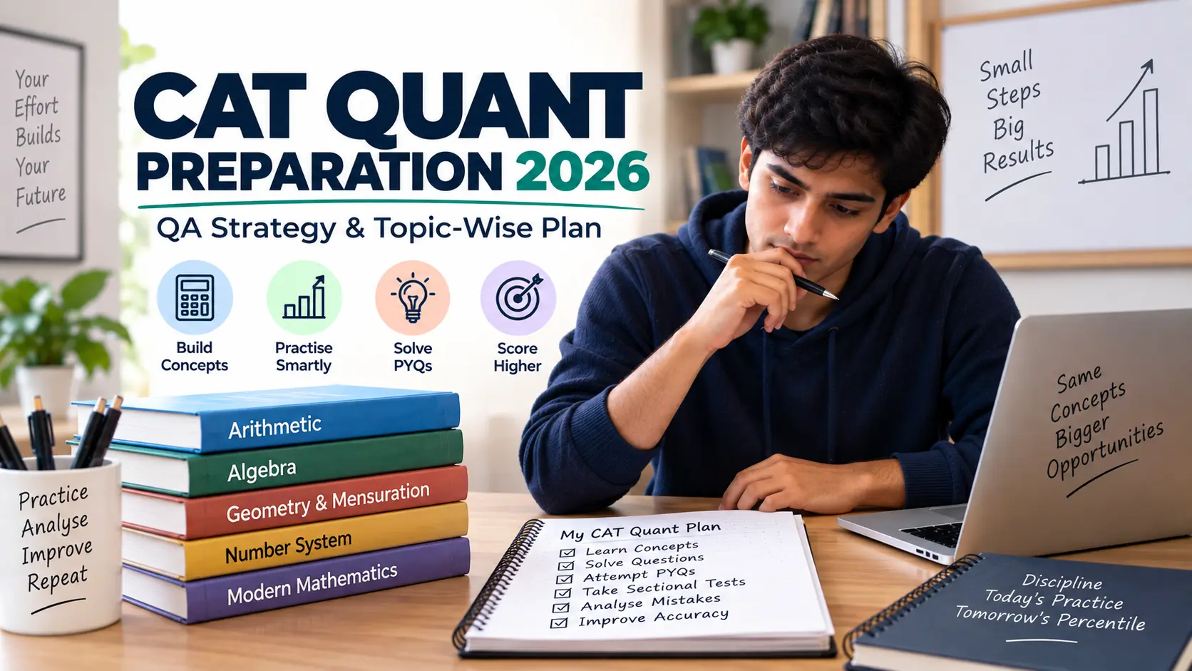 CAT Quant preparation 2026 with QA strategy, topics and practice tips