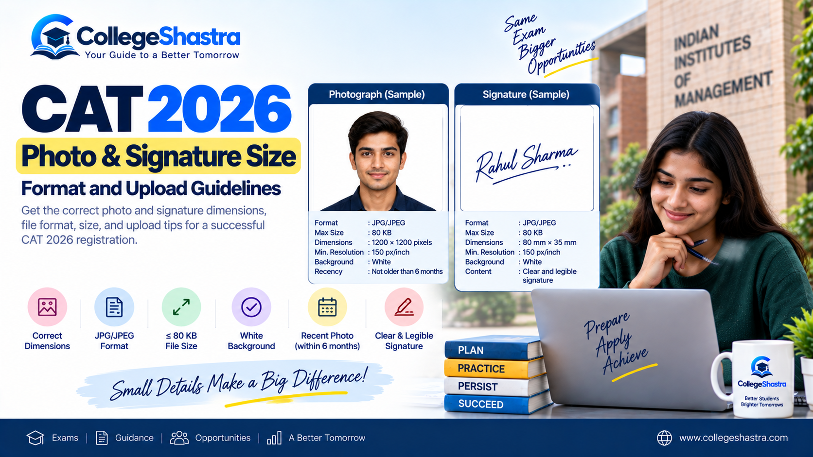 CAT 2026 Photo & Signature Size: Format and Upload Guidelines