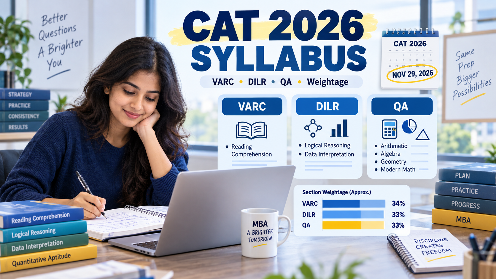 CAT 2026 Syllabus: VARC, DILR & QA Topics, Weightage